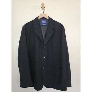 Vintage Pendleton 100% Merino Wool Black Blazer Sport Coat Men's XL 3 Button USA